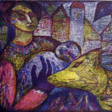 Wv 132 "Maria mit Kind, Hund und Krähe"